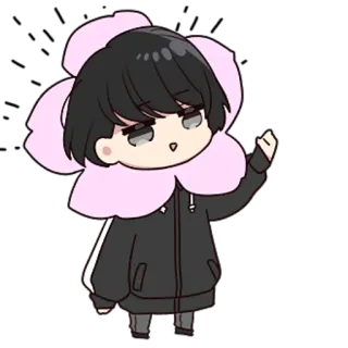 ☺️ Anime, Fleur, Mignon, Chibi, Personnage, Dessin animé whatsapp sticker