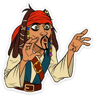 😱 Jack Sparrow Pirates of the Caribbean pirate, captain, funny, cartoon, character, movie telegram sticker