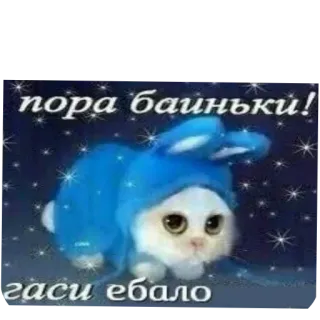 🐱 пора баиньки! 
гаси ебало кот, зайчик, сон, звезды telegram sticker