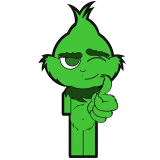 👍 Grinch grinch, natal, joinha, desenho animado, verde, caprichoso telegram sticker