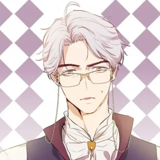 🤨 Anime, Charakter, Porträt, Mann, Brille whatsapp sticker