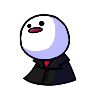 🤤 Мультфильм, Персонаж, Наклейка, Костюм, Яйцо, Бизнесмен telegram sticker