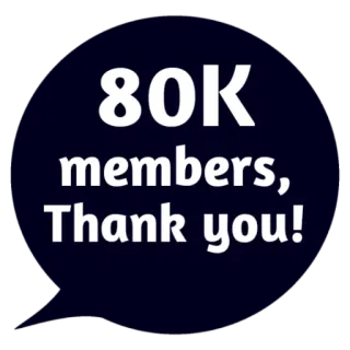 ❤ 80K members, Thank you! danke, 80k, mitglieder, feier, community, erfolg whatsapp sticker