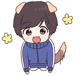 😇 Anime, Chó, Dễ thương, Chibi, Hoạt hình, Linh vật whatsapp sticker