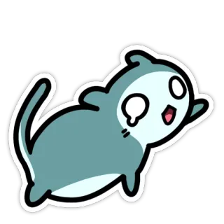 😢 animal, gato, adesivo, desenho animado, fofo, kawaii telegram sticker