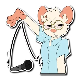 😐 rato, microfone, antropomórfico, cantor, retro, desenho animado telegram sticker