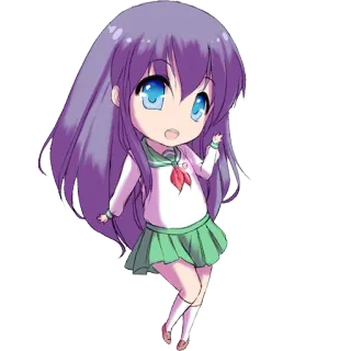 😚 Chibi, Anime, Manga, Lindo, Chica, Uniforme escolar whatsapp sticker