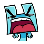 🤬 Cartone animato, Arrabbiato, Urlante, Mostro, Personaggio, Blu telegram sticker