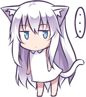 😐 Anime, Gadis kucing, Chibi, Kawaii, Lucu, Manga, Gadis anime, Karakter telegram sticker