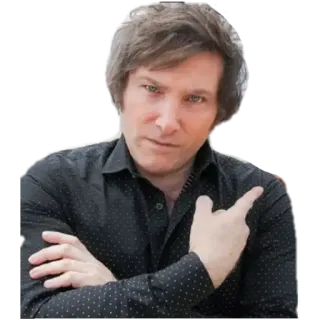 🙂 Javier Milei Javier Milei, Argentina, politician, middle finger, offensive gesture telegram sticker