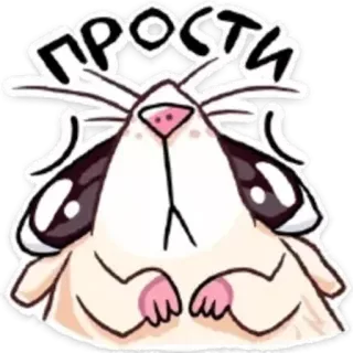 🙏 ПРОСТИ mignon, animal, cochon d'inde, désolé, excuses telegram sticker