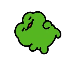 💚 Blob, Grün, Cartoon, Figur, Lustig whatsapp sticker