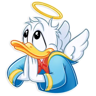 🙏 Donald Duck donald duck, desenho animado, anjo, fofo, disney telegram sticker