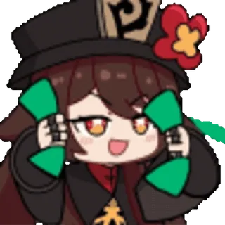 🤑 Hu Tao Genshin Impact 动漫, Q版, 游戏, 原神, 胡桃, 可爱 telegram sticker
