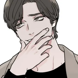 🥢 mężczyzna, portret, ilustracja, postać, anime, grafika cyfrowa telegram sticker