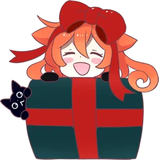 📦 Anime, Desenho animado, Fofo, Presente, Kawaii, Animação, Presente telegram sticker