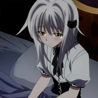 🥀 anime, llorando, triste, chica, pelo blanco, lágrimas telegram sticker