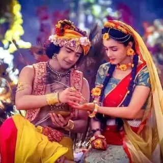 🥰 Radha Krishna Hinduism, Radha, Krishna, Indian culture, spiritual, deity telegram sticker