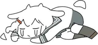 😭 cartoon, anime, character, kawaii, cute, sleepy whatsapp sticker