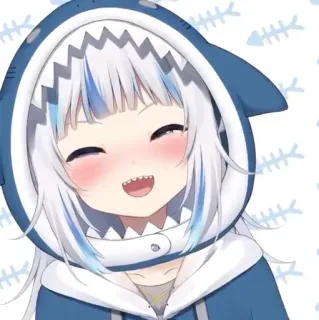 🔱 Gawr Gura Vtuber, Anime, Hai, Süß, Mädchen whatsapp sticker
