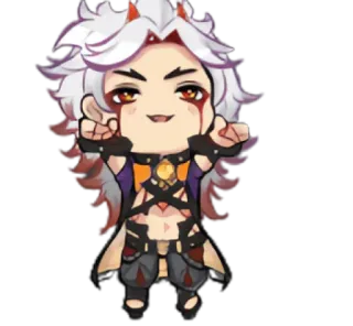 🥳 Arataki Itto Genshin Impact อนิเมะ, วิดีโอเกม, เก็นชินอิมแพกต์, อาราตากิ อิตโตะ, จิบิ telegram sticker