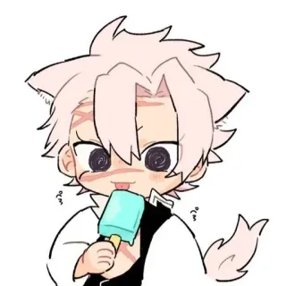 🤍 Sanemi Shinazugawa Demon Slayer 动漫, 鬼灭之刃, 不死川实弥, Q版, 冰淇淋, 同人 telegram sticker