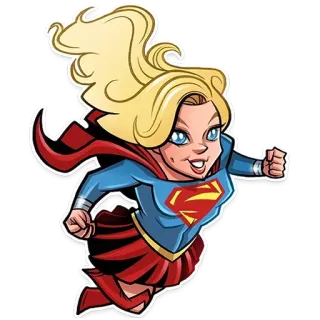 💃 Supergirl Supergirl, DC Comics, superhero, terbang, kartun, stiker telegram sticker