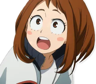 😮 Ochaco Uraraka My Hero Academia anime, cartoon, ochaco uraraka, my hero academia telegram sticker