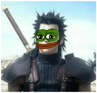 ✨ Zack Fair Final Fantasy VII 最终幻想, 扎克斯·菲尔, 动漫, 游戏角色, 佩佩蛙, 梗 telegram sticker