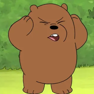 😩 Grizzly We Bare Bears медведь, мультфильм, злой, гризли, мы обычные медведи whatsapp sticker