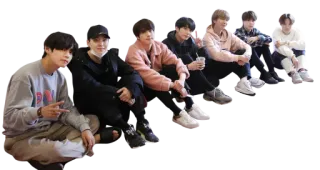 💗 Leute, Gruppe, Sitzen, Kpop, Prominente, Freunde telegram sticker