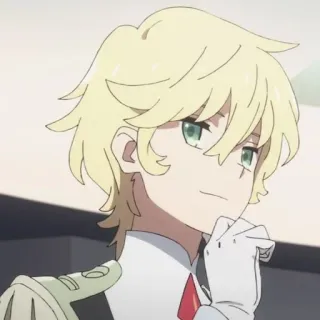 🥡 Goro Darling in the Franxx anime, character, goro, darling in the franxx, blonde hair, white suit telegram sticker