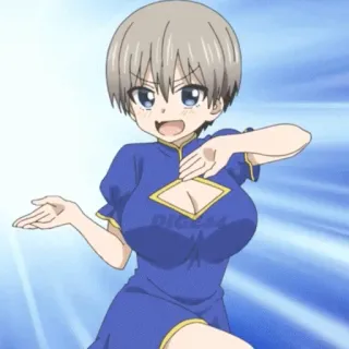 🤜 Uzaki Hana Uzaki-chan Wants to Hang Out! อนิเมะ, น่ารัก, ผู้หญิง, แฟนอาร์ต, การ์ตูน whatsapp sticker