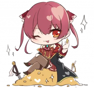 🤑 Anime, Chibi, Clin d'oeil, Langue, Geste, Or telegram sticker