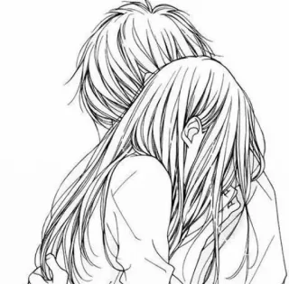 😚 Anime, Coppia, Abbraccio, Romance, Manga telegram sticker