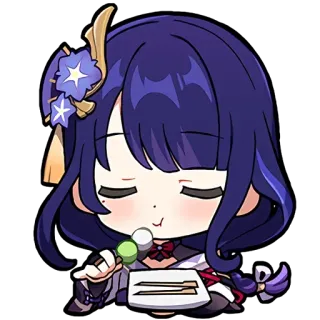🤤 Raiden Shogun Genshin Impact アニメ, ちび, ゲーム, キャラクター, 可愛い, 原神, 雷電将軍 telegram sticker