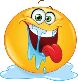😜 Emoji, Sabbern, Gesicht, Gelb, Fröhlich, Ausdruck, Cartoon telegram sticker