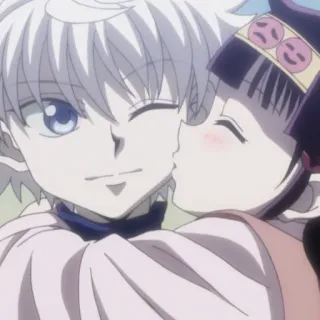 😚 Killua Zoldyck Hunter x Hunter Anime, Kuss, Freundschaft, süß, Killua, Alluka telegram sticker
