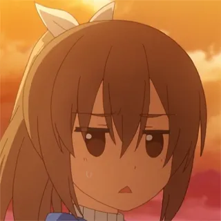 😒 Anime, Chica, Lindo, Expresión, Dibujo animado, Personaje telegram sticker