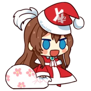 ❄️ Yumicatt Anime, Natal, Papai Noel, Garota, Kawaii, Fofo whatsapp sticker