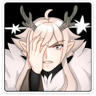 🤦‍♀️ anime, sticker, cartoon, character, elf, fur collar, hand gesture, disappointed telegram sticker