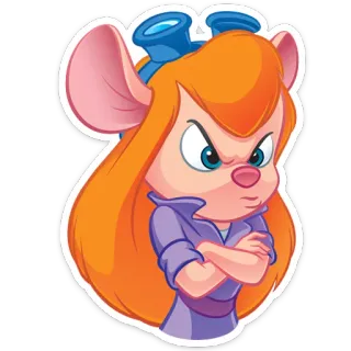 😠 Gadget Hackwrench Chip 'n Dale: Rescue Rangers Kartun, Tikus, Gadget, Chip 'n Dale Rescue Rangers, Marah, Karakter telegram sticker
