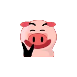 ✌️ porco, animal, desenho animado, fofo, rosa telegram sticker