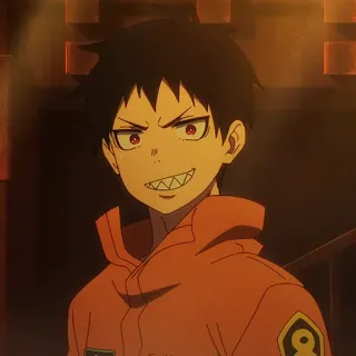 🧯 Shinra Kusakabe Fire Force anime, fire force, shinra kusakabe, smile, anime character, cartoon telegram sticker