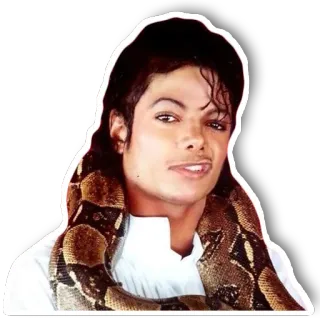 😎 Michael Jackson música, cantante, serpiente, años 80, celebridad, icono, retrato whatsapp sticker