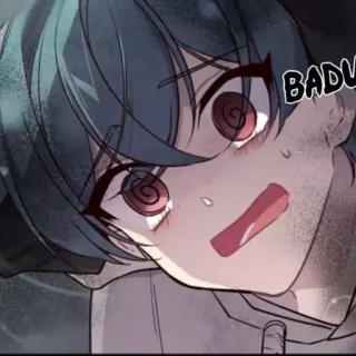 🍭 BADUM anime, manga, character, expression, shock, sound effect whatsapp sticker