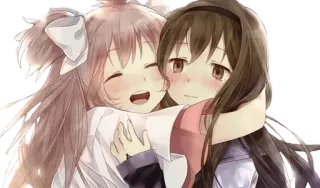 🤗 anime, hug, friendship, cute, girls, cartoon telegram sticker