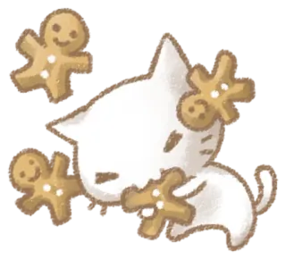 🍪 kucing, roti jahe, kue, imut, manis, liburan, hidangan penutup telegram sticker