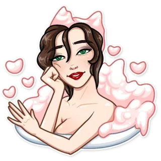 😍 donna, cuori, bellezza, cartone animato, sexy whatsapp sticker