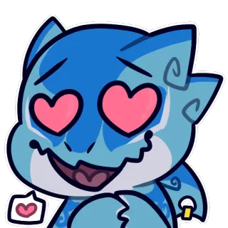 😍 hai, liebe, herzen, süß, cartoon, sticker, fell, monster, verliebt whatsapp sticker